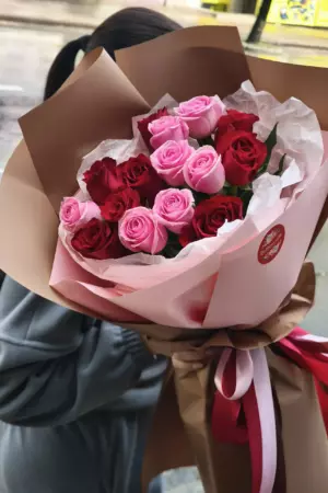 Букет из 15 роз 50 см