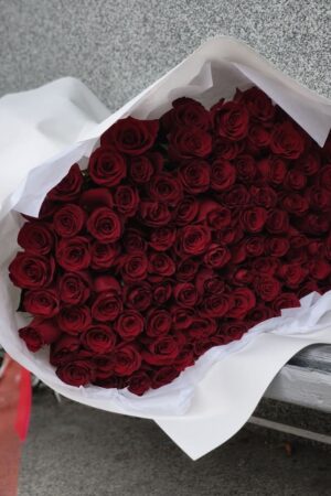 Букет микс из розы с эустомой