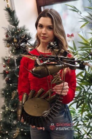 Сувенир из металла «Дрон с 80й миной» ручная работа