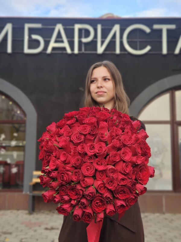 Букет 101 Кенийская роза 40 см