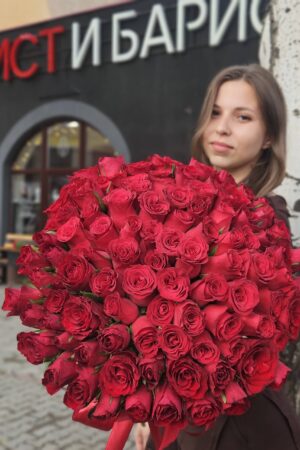 Букет 101 Кенийская роза 40 см