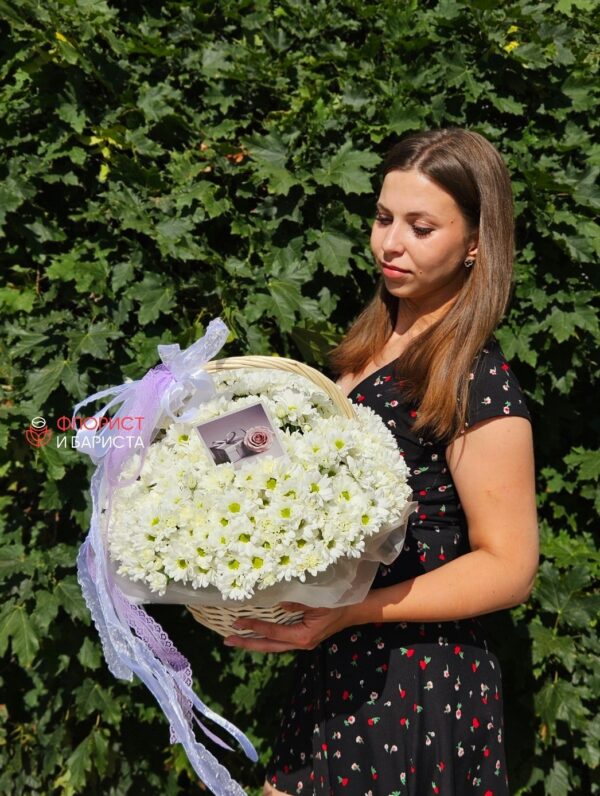 Букет из 25 веток кустовой хризантемы