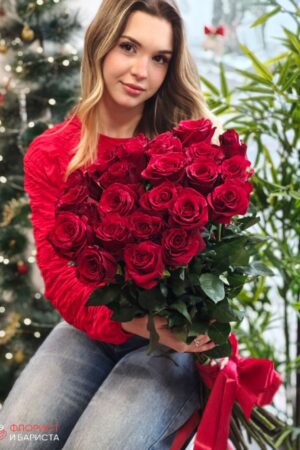 25 голландских роз 80 см
