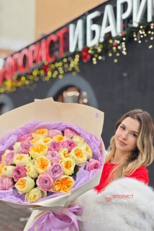 Букет из 35 пионовидных роз