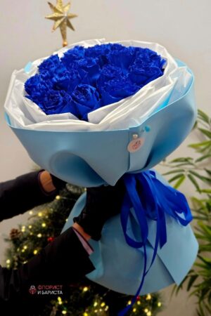 Букет из 21 голландской розы электрик