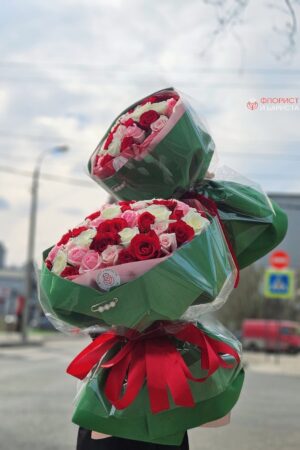 Букет из 23 кенийских роз ассорти