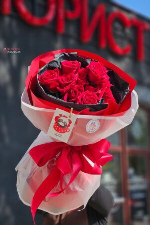Букет из 11 голландских роз эксплорер 60 см