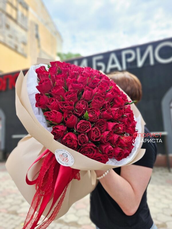 Букет из 101 кенийской розы 40 см