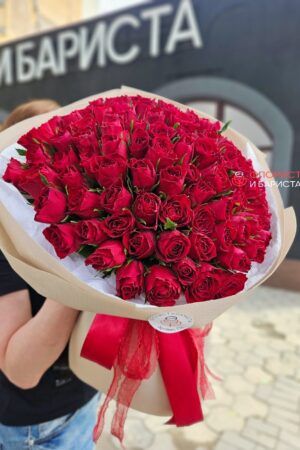 Букет из 101 кенийской розы 40 см