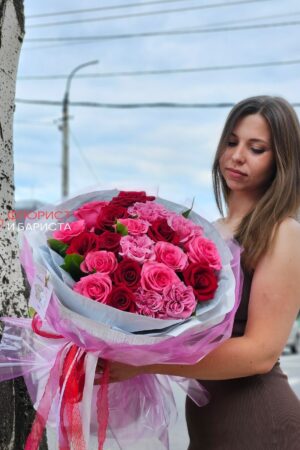 Букет из 21 голладской розы 3 сортов