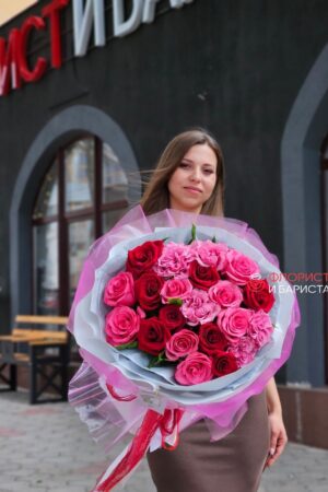 Букет из 21 голладской розы 3 сортов