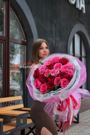 Букет из 21 голладской розы 3 сортов