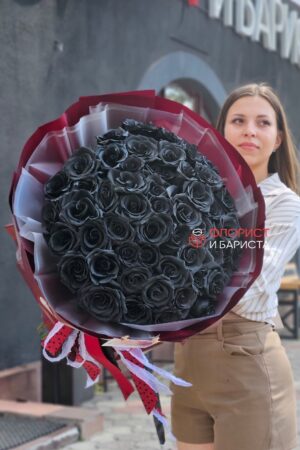 Букет из 51 черной Голландской розы