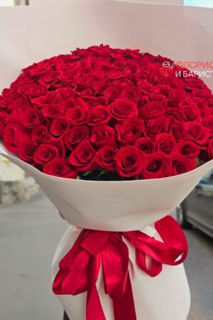 Букет из 101 голландской розы 80 см